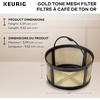image:imageKeurig Reusable Mesh Ground Coffee Filter Compatible with KDuo Essentials and KDuo Brewers only EcoFriendly Way to Brew a Carafe Gold Tone Mesh